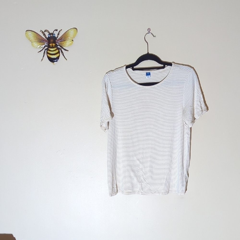 Old Navy Luxe Cream Striped Tee